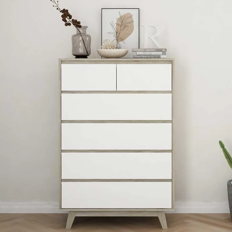 80 cm breite Hochkommode im Skandi Design - Genyna