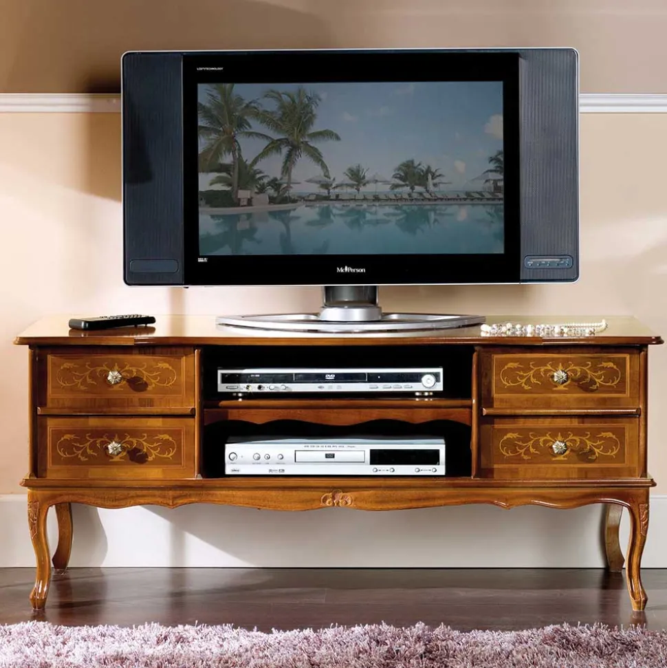 123 cm breite TV Kommode Agosto im Barockstil