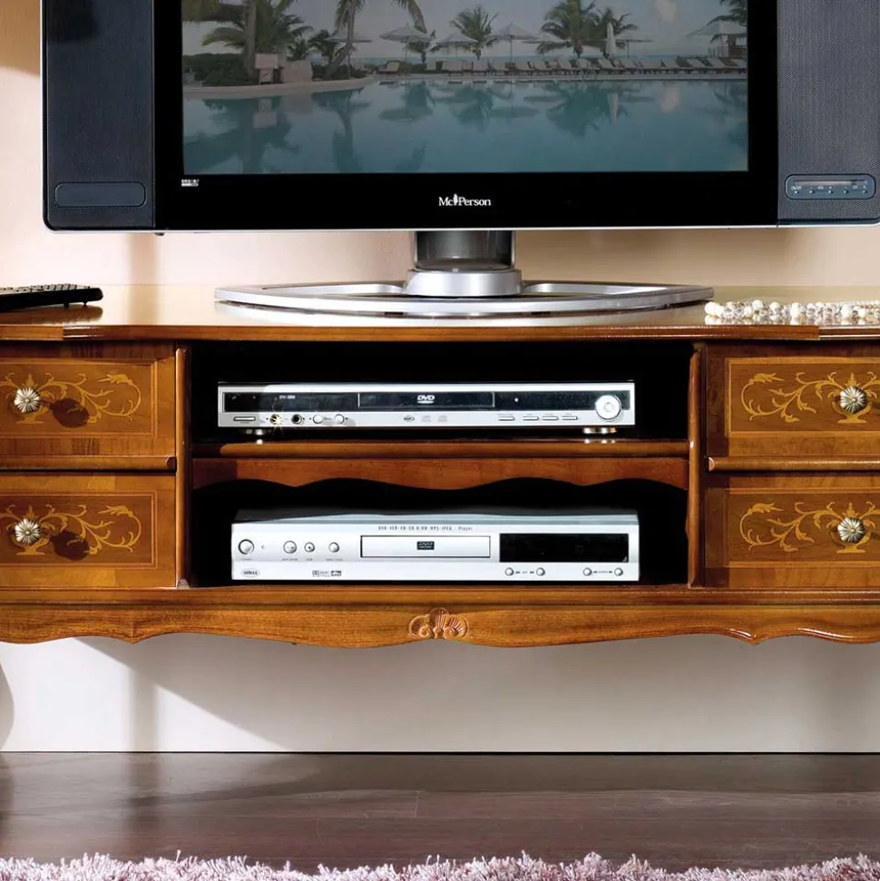123 cm breite TV Kommode Agosto im Barockstil
