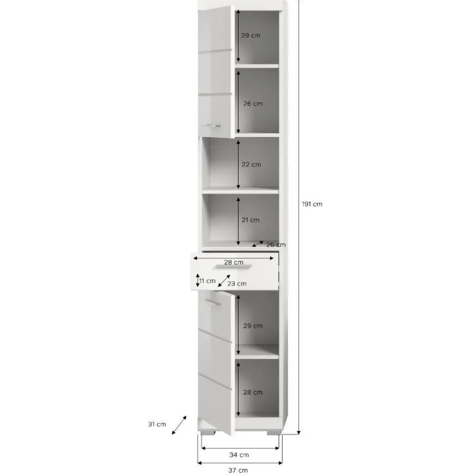 37 cm breiter Hochschrank fürs Badezimmer - Henriette