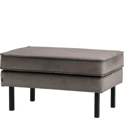 84 cm breiter Hocker mit Samt Taupe - Museo