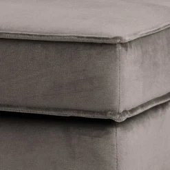 84 cm breiter Hocker mit Samt Taupe - Museo