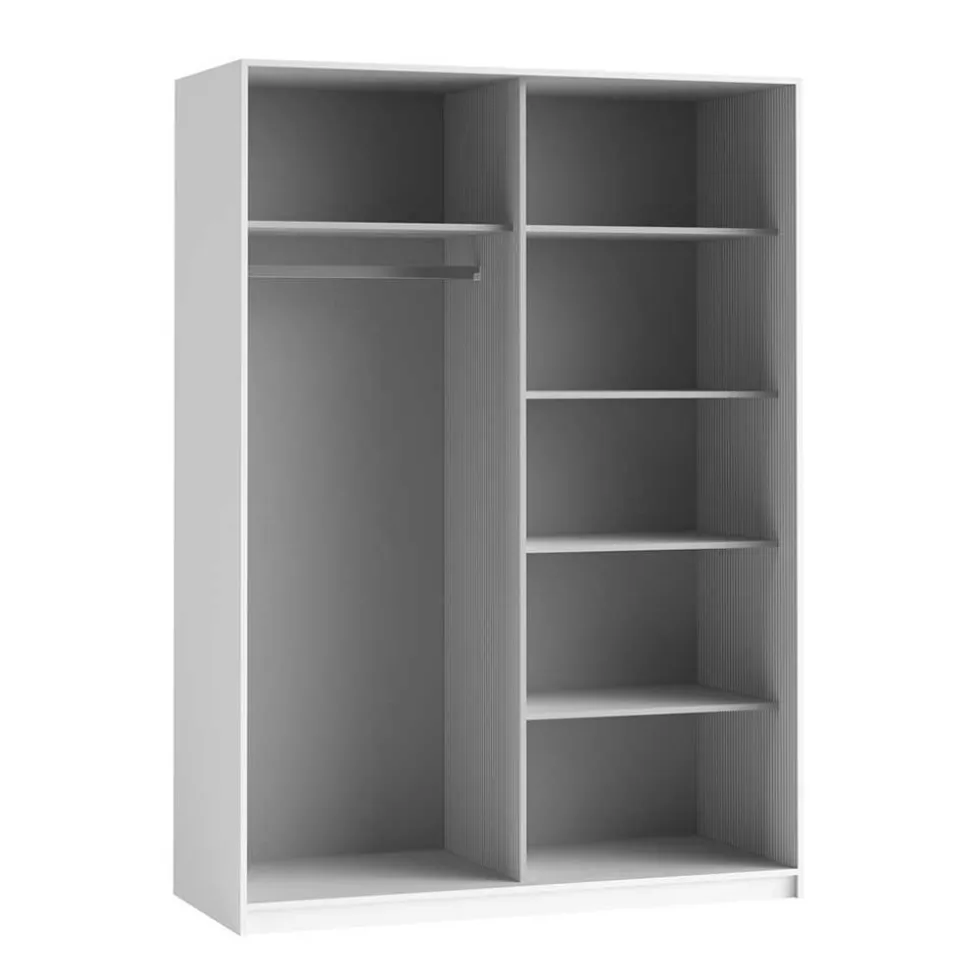 150 cm breiter Kleiderschrank mit Schiebetüren in Weiß - Juleste