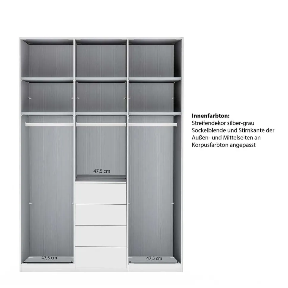 149 cm breiter Kleiderschrank kombiniert - Nucina