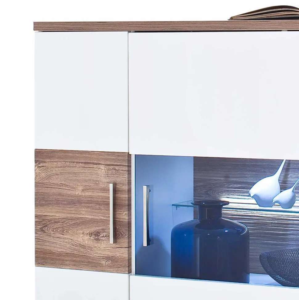 120 cm breites Highboard in Weiß Glanz - Icadro II