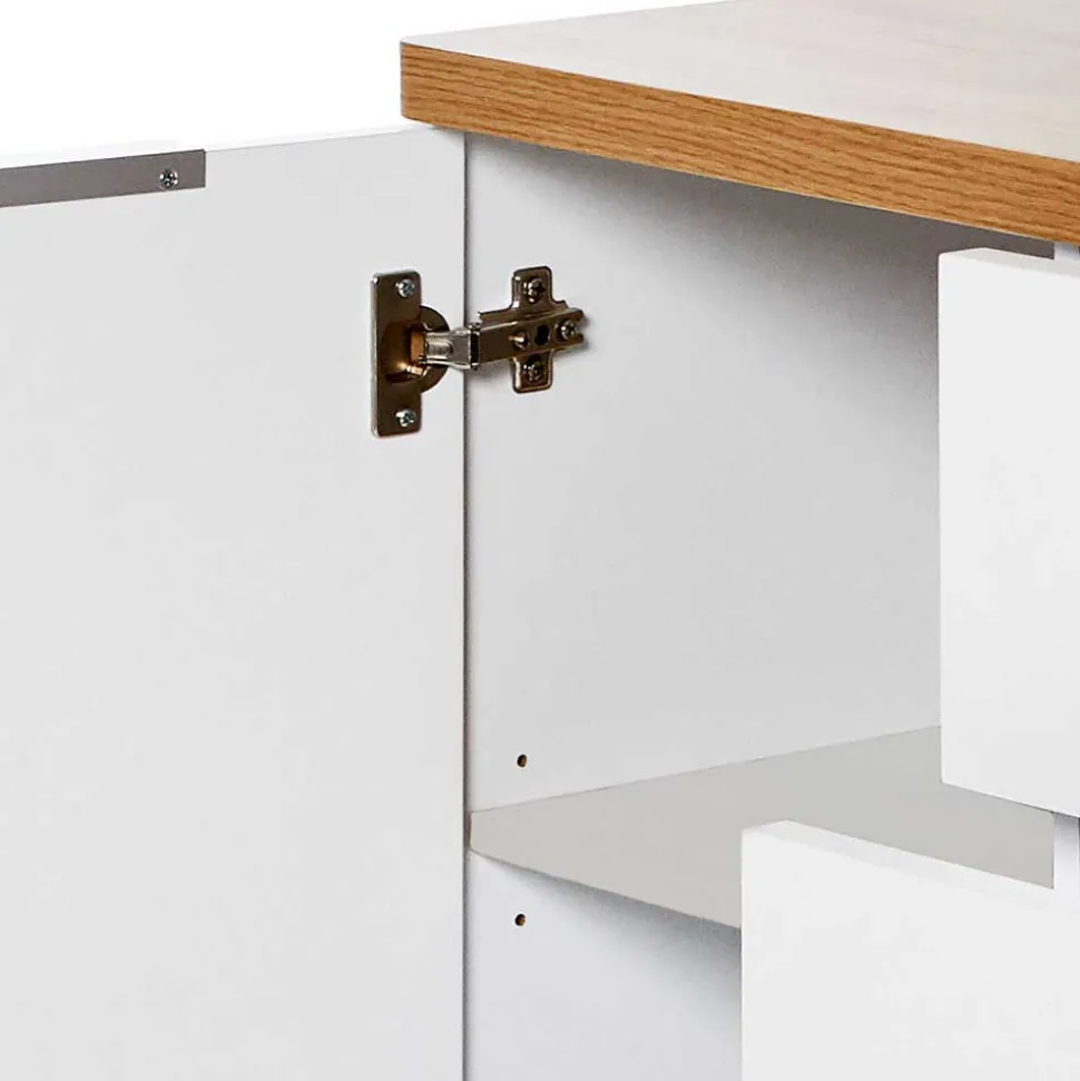180 cm breites Sideboard in Weiß - Xuana