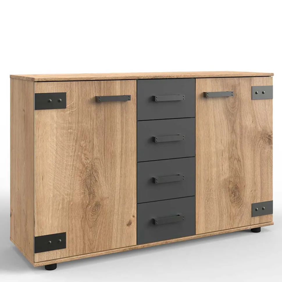 130 cm breites Sideboard in Plankeneiche NB - Enegal