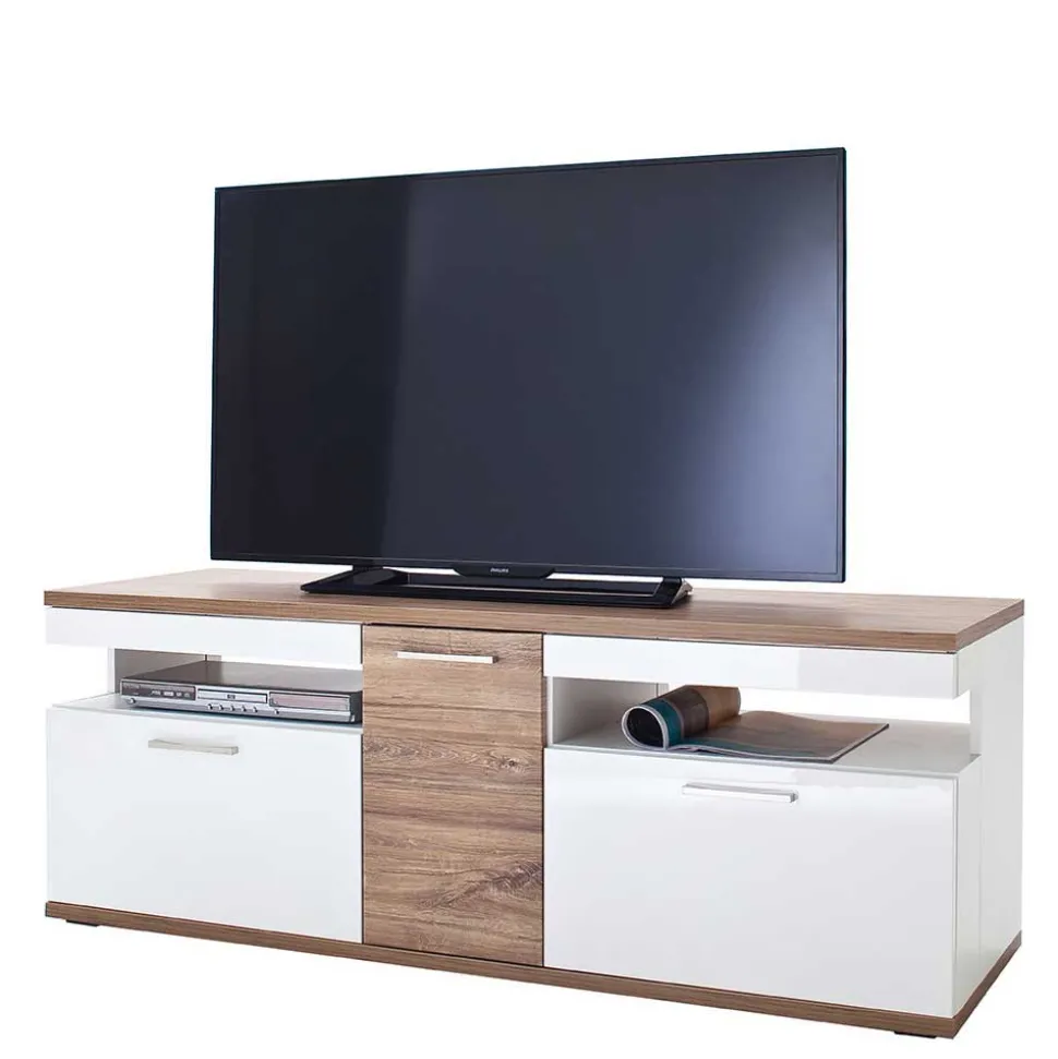 150 cm breites TV Board in Weiß Glanz - Icadro