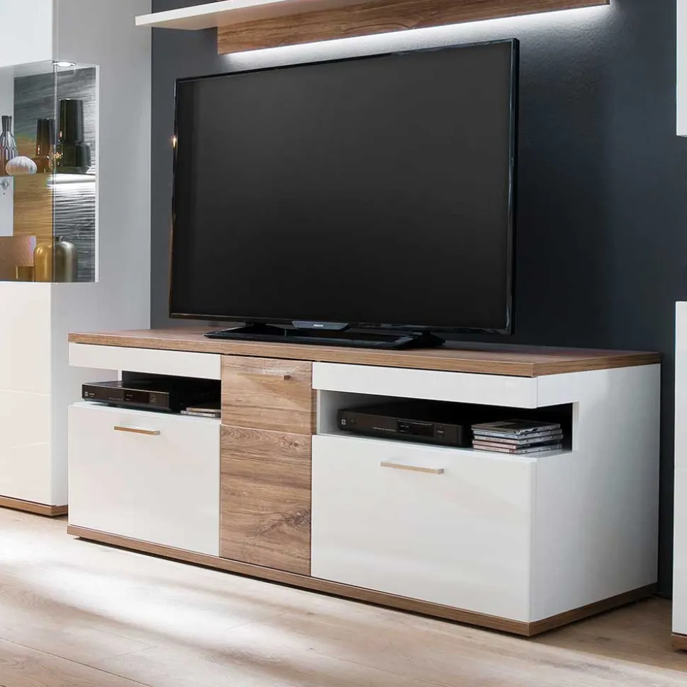 150 cm breites TV Board in Weiß Glanz - Icadro