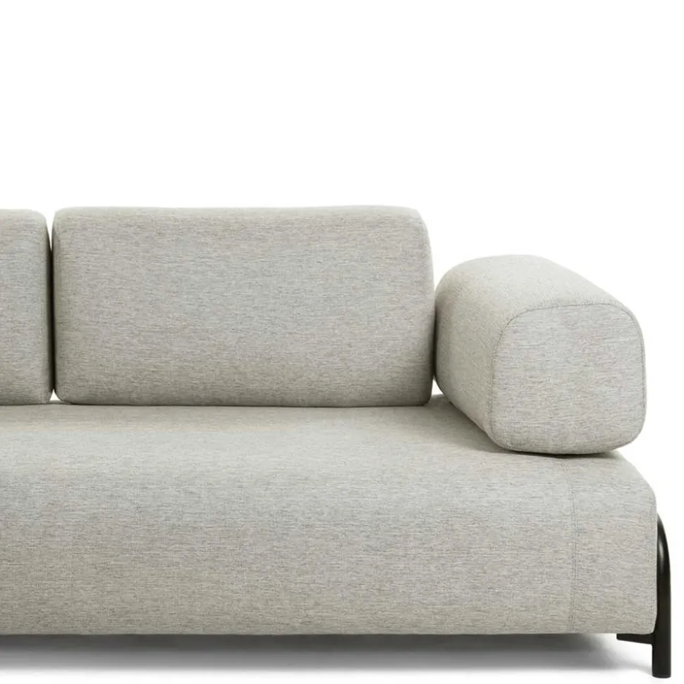 232 cm breites Webstoff Sofa in Beige - Aberdeens