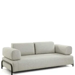 232 cm breites Webstoff Sofa in Beige - Aberdeens