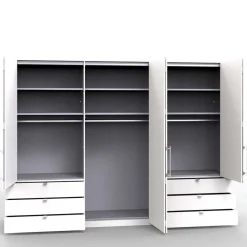 300 cm Falttüren-Kleiderschrank in Eiche Bianco - Soestica
