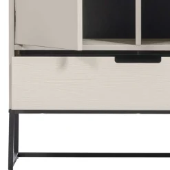 149 cm hoher Schrank in Hellgrau - Lergavano