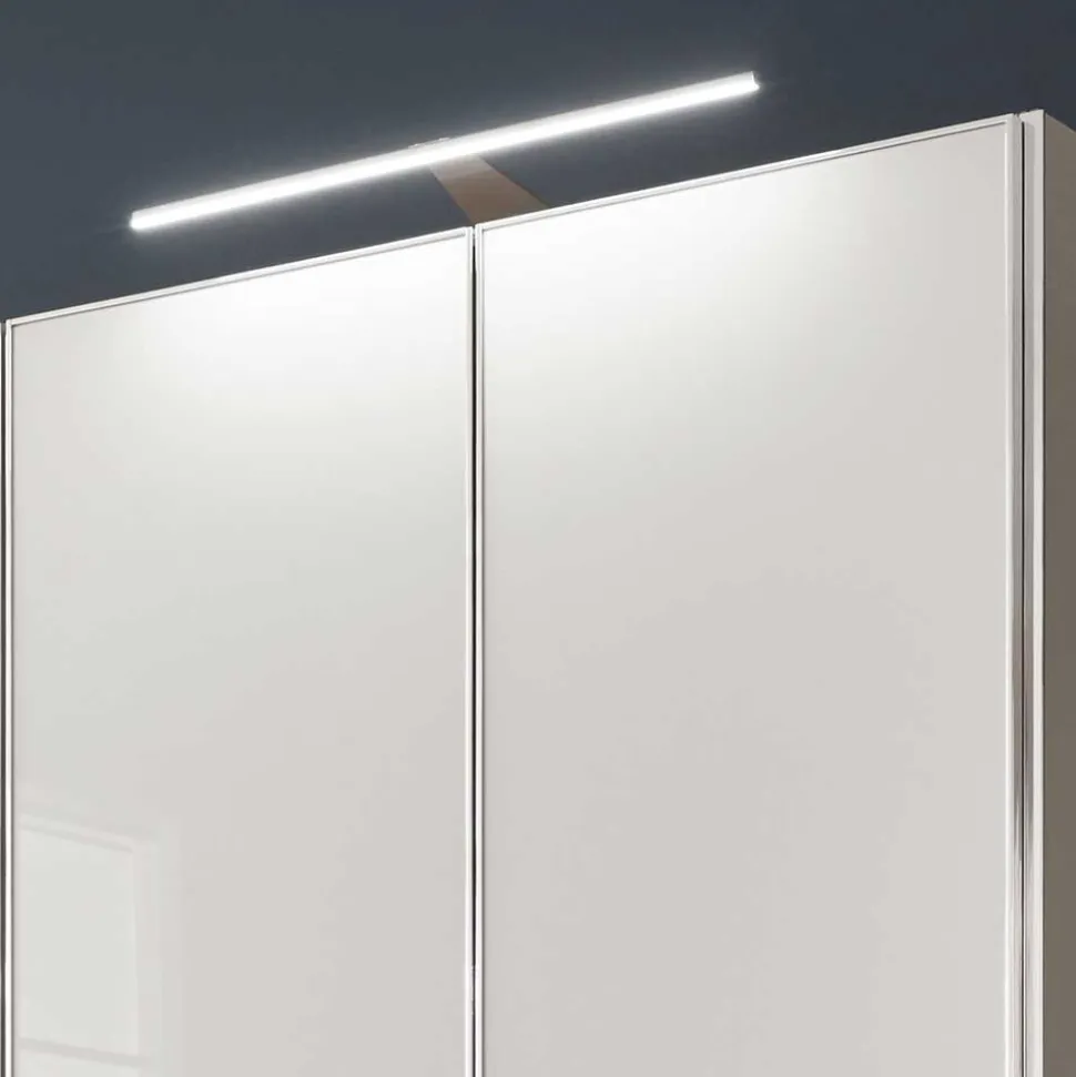 296 cm Kleiderschrank mit Glas in Weiß - Pascan