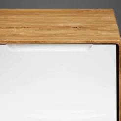 220 cm langes TV Lowboard in Wildeiche mit Weiß - Diesta I