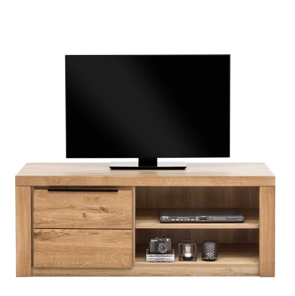 130 cm schmales TV Board mit Tür & 2 Fächern - Nelenia