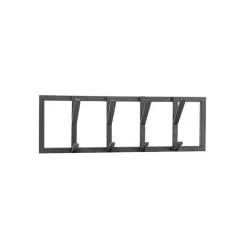 4 Haken Wandgarderobe aus Metall in Schwarz - Maurizio
