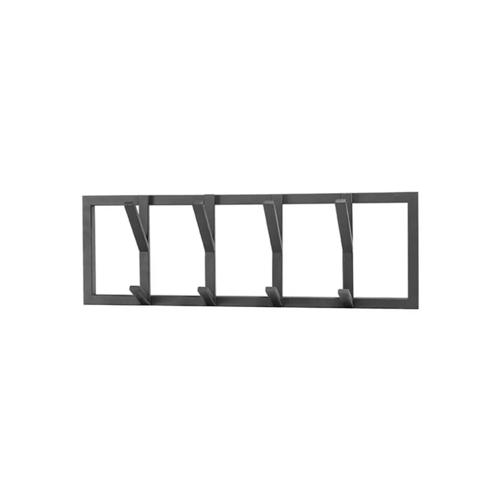 4 Haken Wandgarderobe aus Metall in Schwarz - Maurizio
