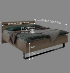 4 Längen Doppelbett mit Beleuchtung LED - Licruva II