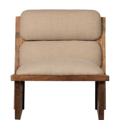 Akazienholz Sessel in Beige Boucle - Uriscano