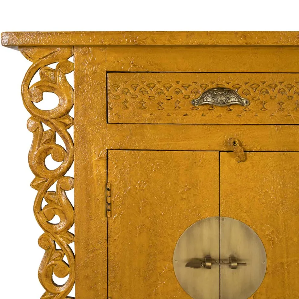 Asia Style Sideboard in Ocker Gelb - Nelu