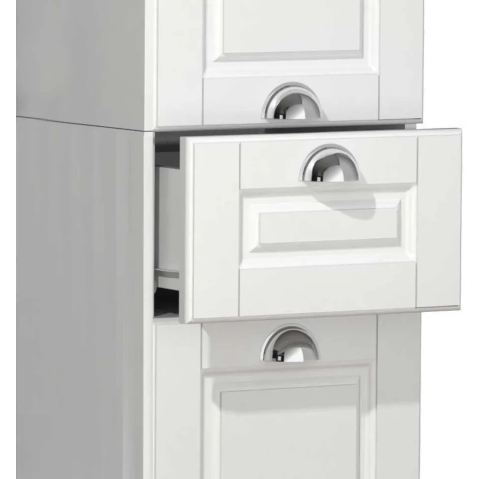 Bad Hochschrank in Weiß - 35x180x32 cm - Akira