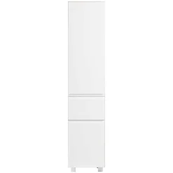 Badezimmer Hochschrank in mattem Weiß - Eight