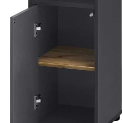 Badezimmer Hochschrank in Anthrazit mit Wildeiche - Rigori