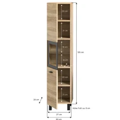 Badschrank mit Glaseinsatz - Hoxtona