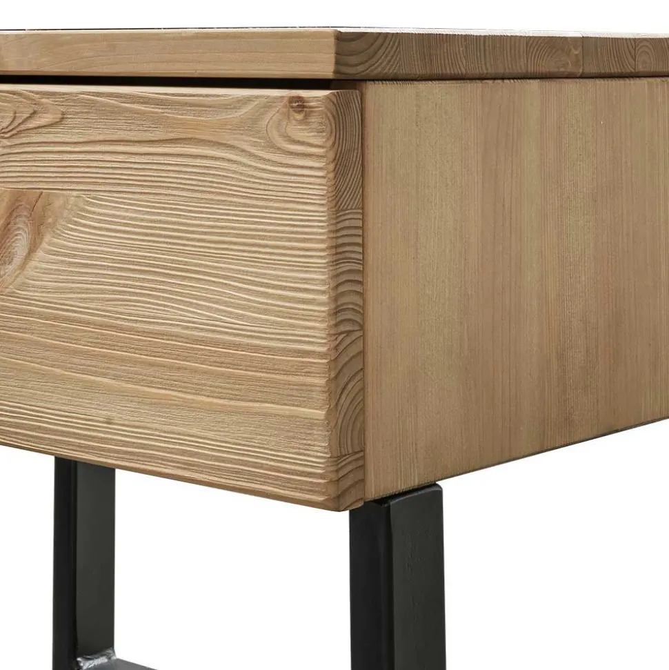 Balkenbett aus Kiefer mit LED Beleuchtung - Enjta