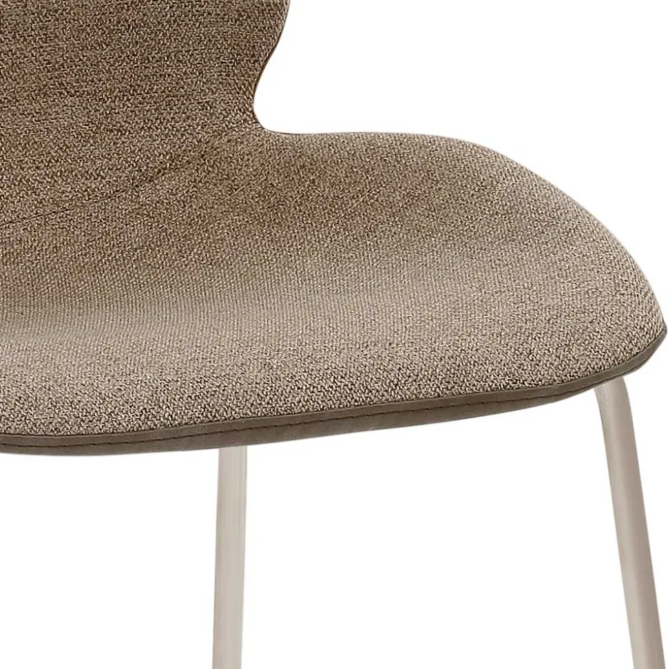 Barhocker mit Lehne in Schlamm & Beige - Maylana