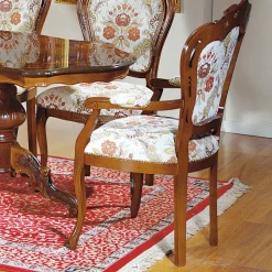 Barock Esszimmersessel Magari mit Holz Nussbaumfarben
