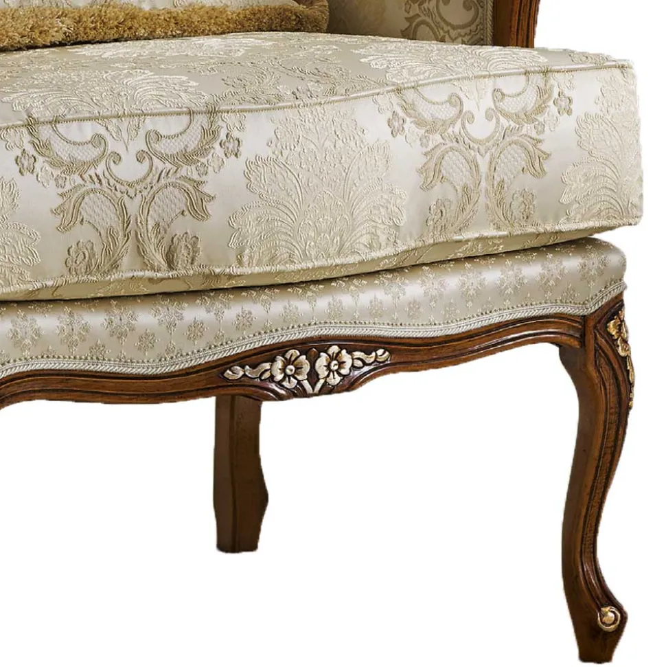 Barock Sessel in Beige und Creme gemustert - Ranaria