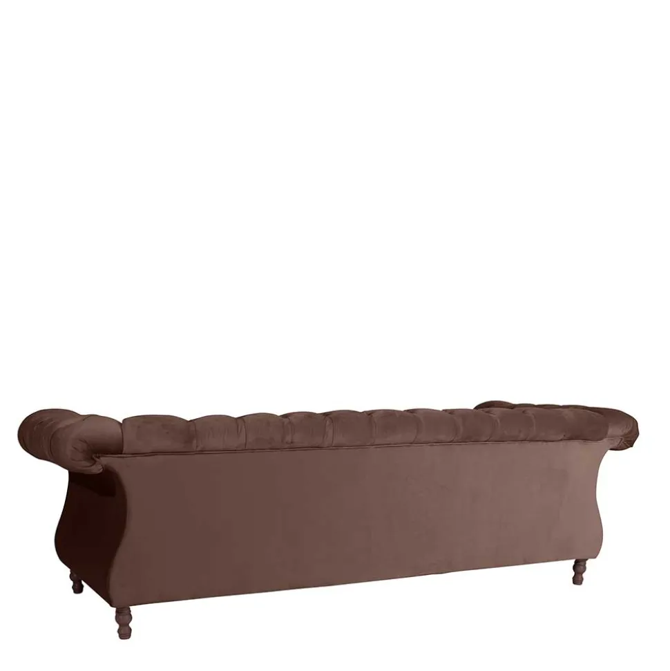 Barock Style Sofa in Braun Samtvelours - Exados