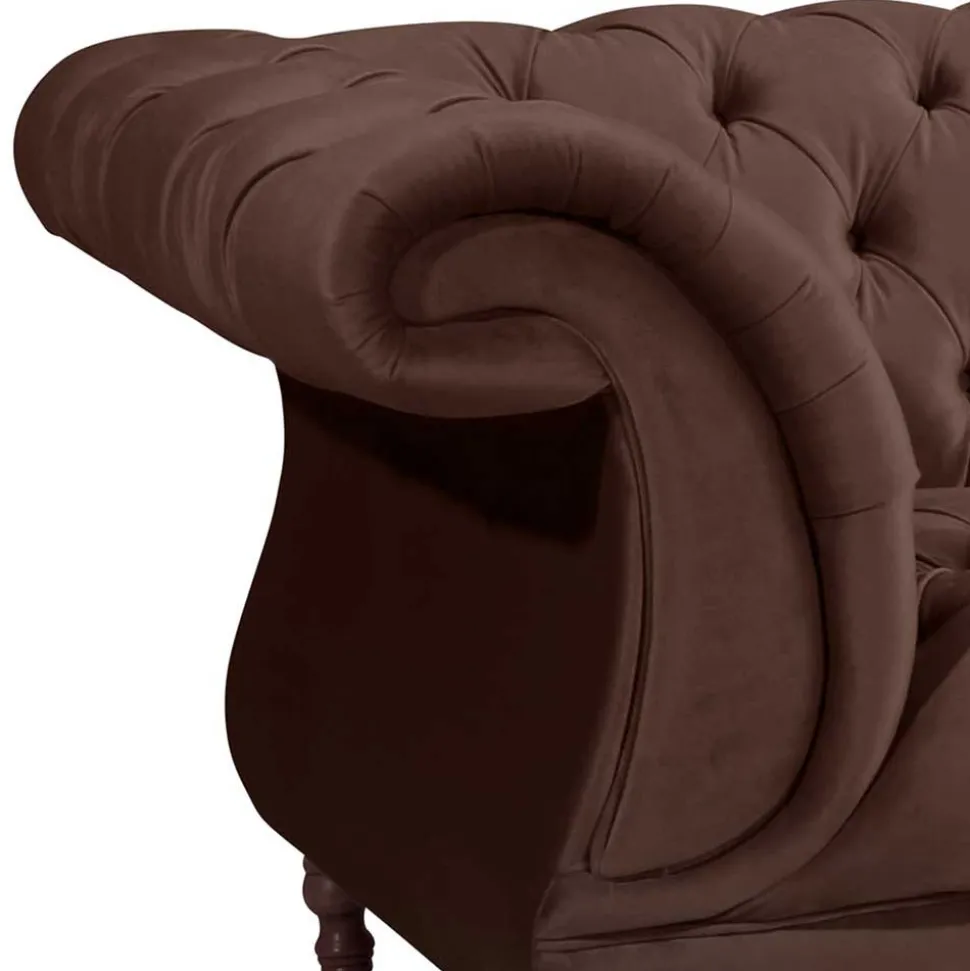 Barock Style Sofa in Braun Samtvelours - Exados