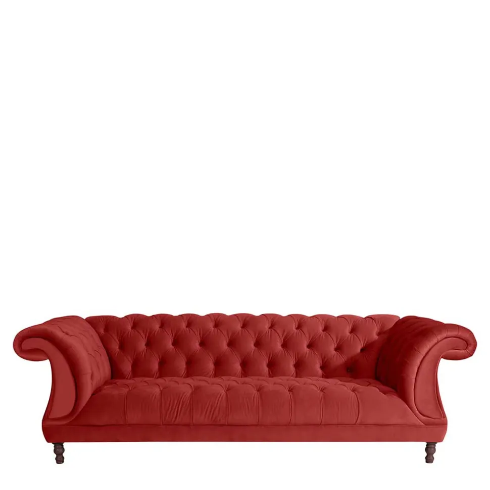 Barock Wohnzimmersofa in Ziegelrot - Henissa