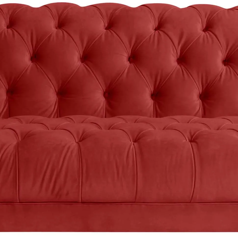 Barock Wohnzimmersofa in Ziegelrot - Henissa