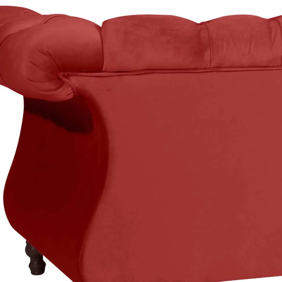 Barock Wohnzimmersofa in Ziegelrot - Henissa
