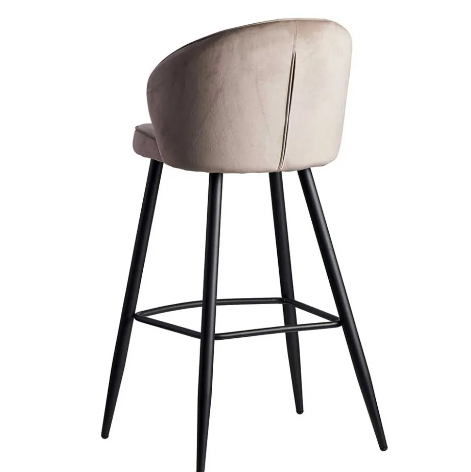 Barstuhl aus Samt in Beige - Narcissan