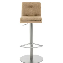 Barstuhl in Beige Stoff und Microfaser - Kenzy