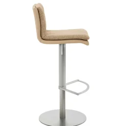 Barstuhl in Beige Stoff und Microfaser - Kenzy