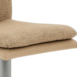 Barstuhl in Beige Stoff und Microfaser - Kenzy