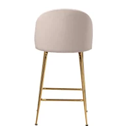 Barstuhl in Beige und Gold - Furcios (2er Set)