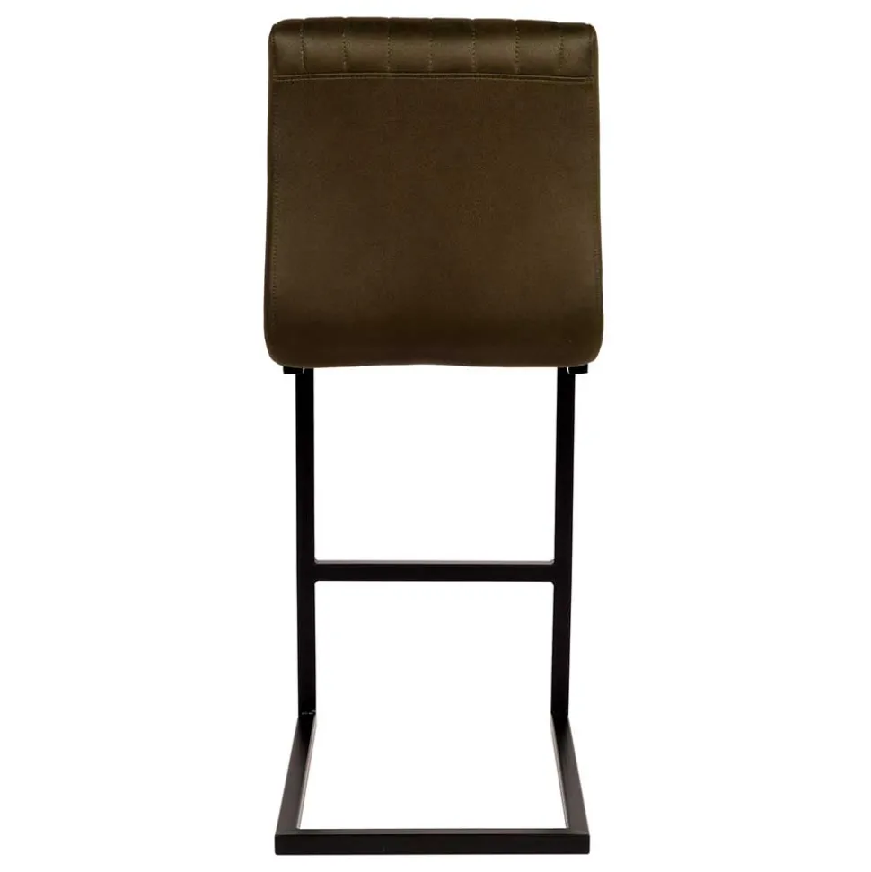 Barstuhl in Oliv Grün Microfaserbezug - Lnyza (2er Set)