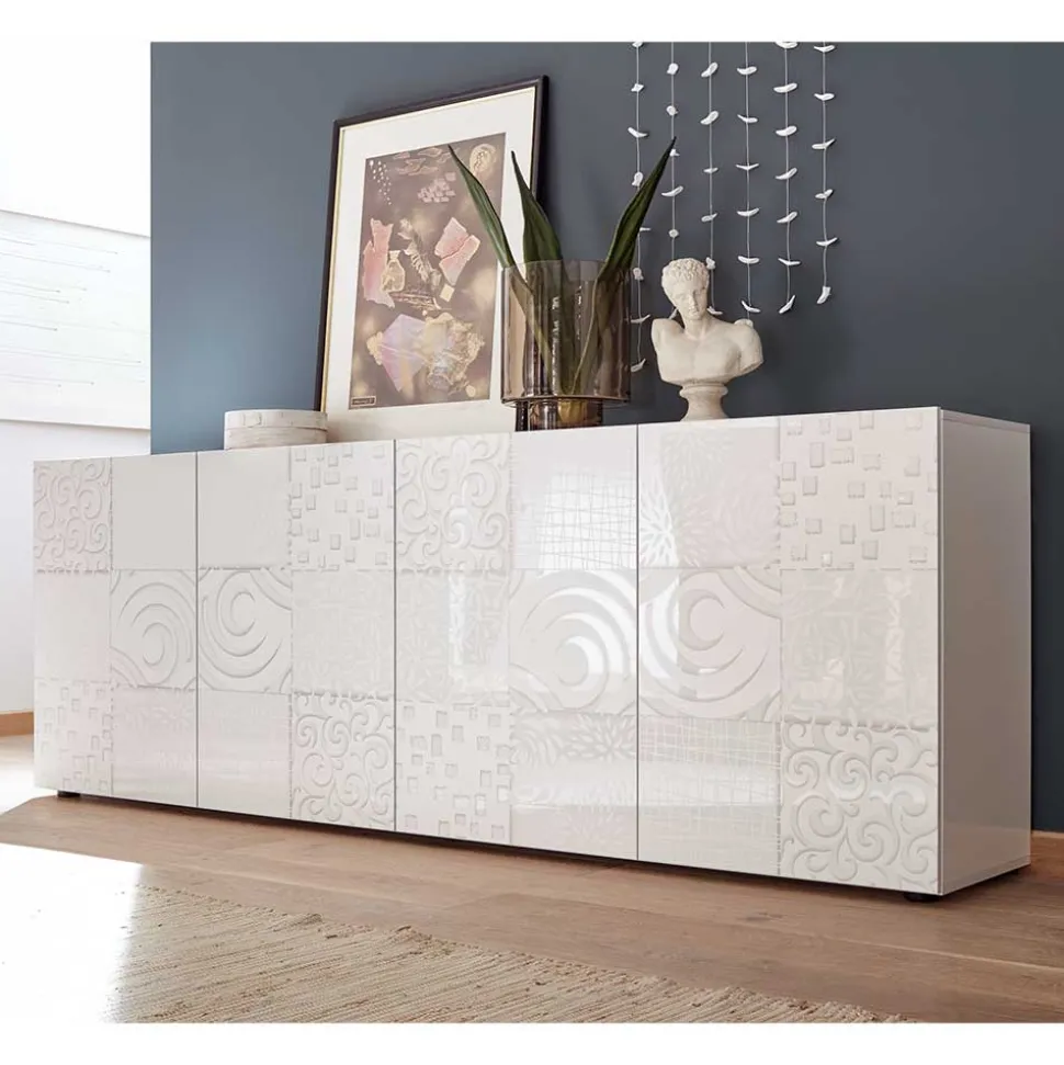 Bedrucktes Sideboard in Weiß hochglänzend - Vascaub