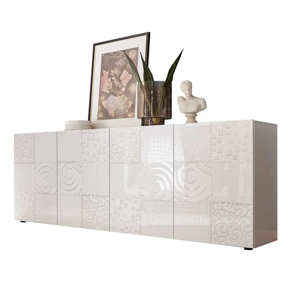 Bedrucktes Sideboard in Weiß hochglänzend - Vascaub
