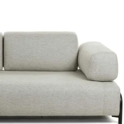 Beigefarbene Zweisitzer Couch mit Anstelltisch - Curacao