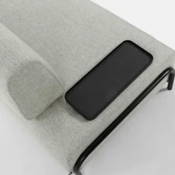 Beigefarbene Zweisitzer Couch mit Anstelltisch - Curacao