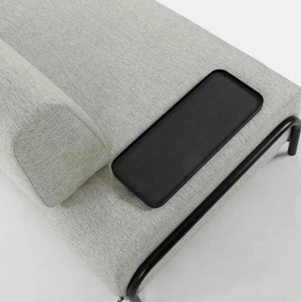Beigefarbene Zweisitzer Couch mit Anstelltisch - Curacao