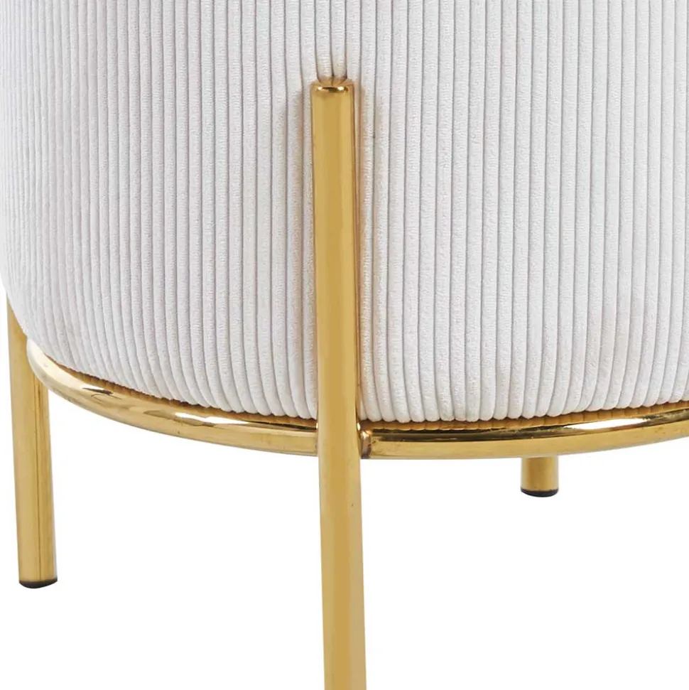 Beistellhocker in Beige Cord - Evonila